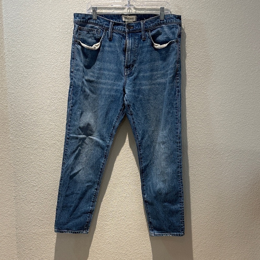 Madewell Men's Relaxed Taper Jeans in Deep Blue Size 34